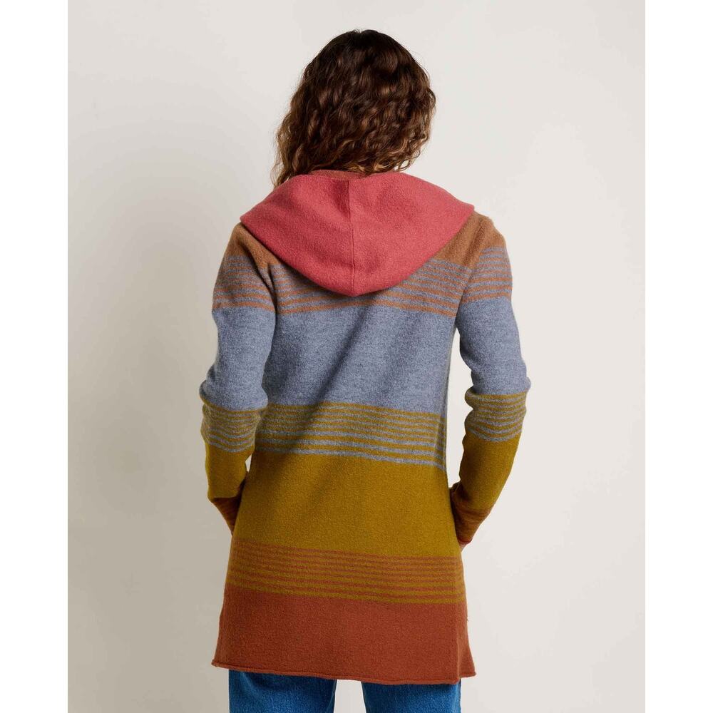 Toad&Co Women's Small Coyote Ombre Merino Wool Heartfelt Hoodie Cardigan HR7-40 - Picture 2 of 8
